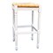 Contemporary Home Living 29.75" White and Beige Backless Bar Stool with Hand Woven Rush Seat
